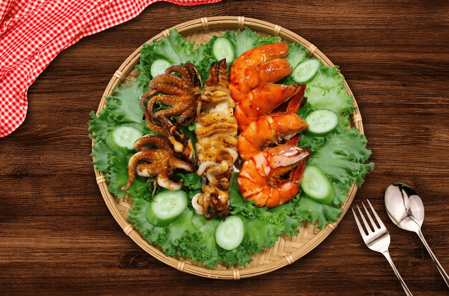 C&aacute;ch l&agrave;m mẹt hải sản (T&ocirc;m, Mực v&agrave; Bạch Tuộc) nướng ngũ vị bằng g&oacute;i Xốt Gia Vị Ho&agrave;n Chỉnh