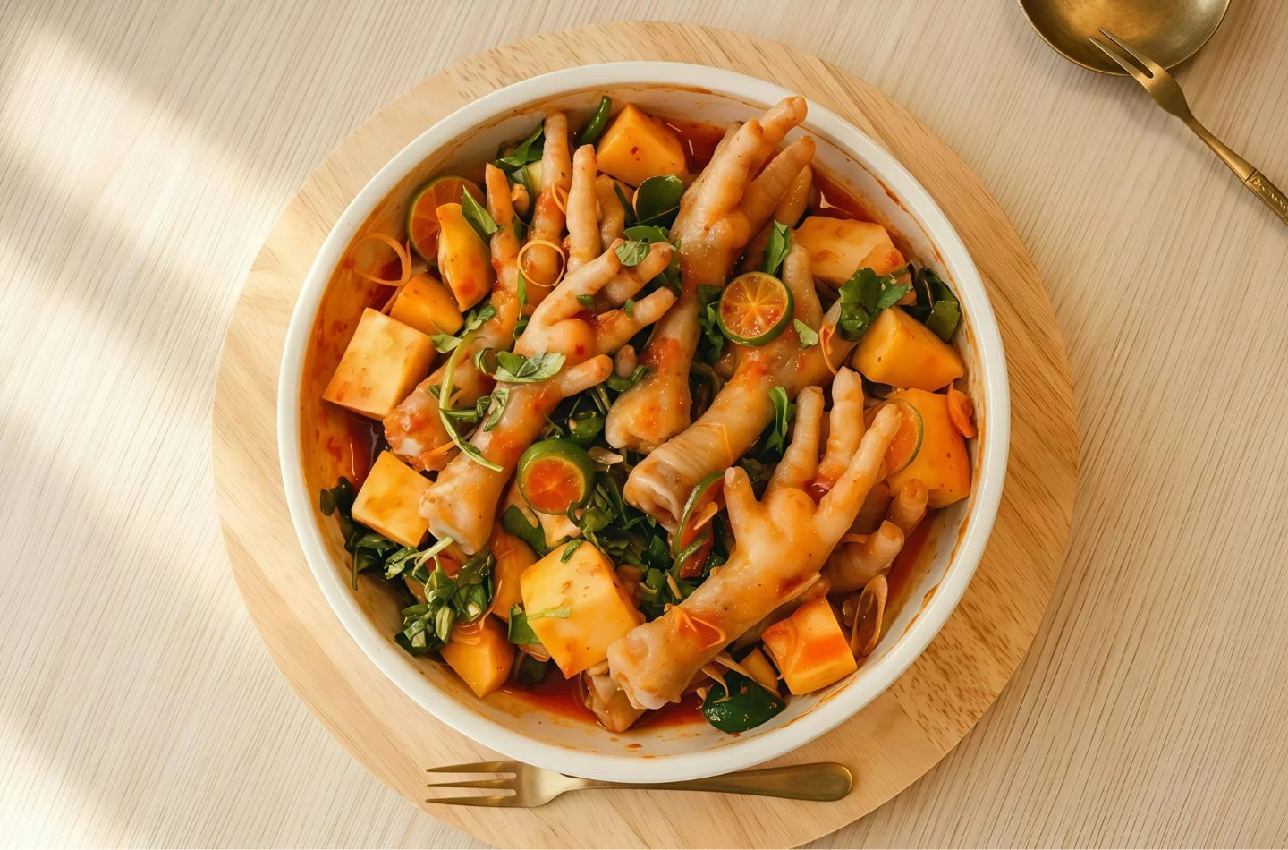 Chân gà sốt thái